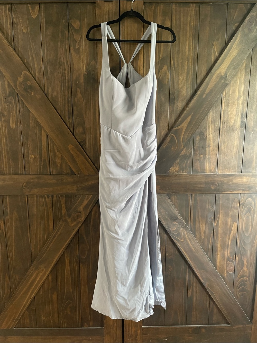 Azazie Dusty Blue Mero Maxi Dress - Picture 3 of 6